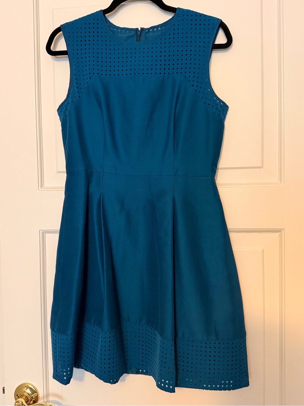 J. Crew Teal Eyelet Dress with pockets